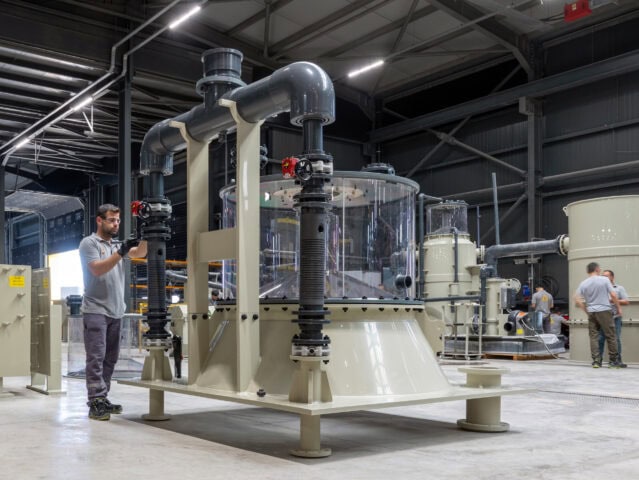 Concrete protein skimmers in the factory